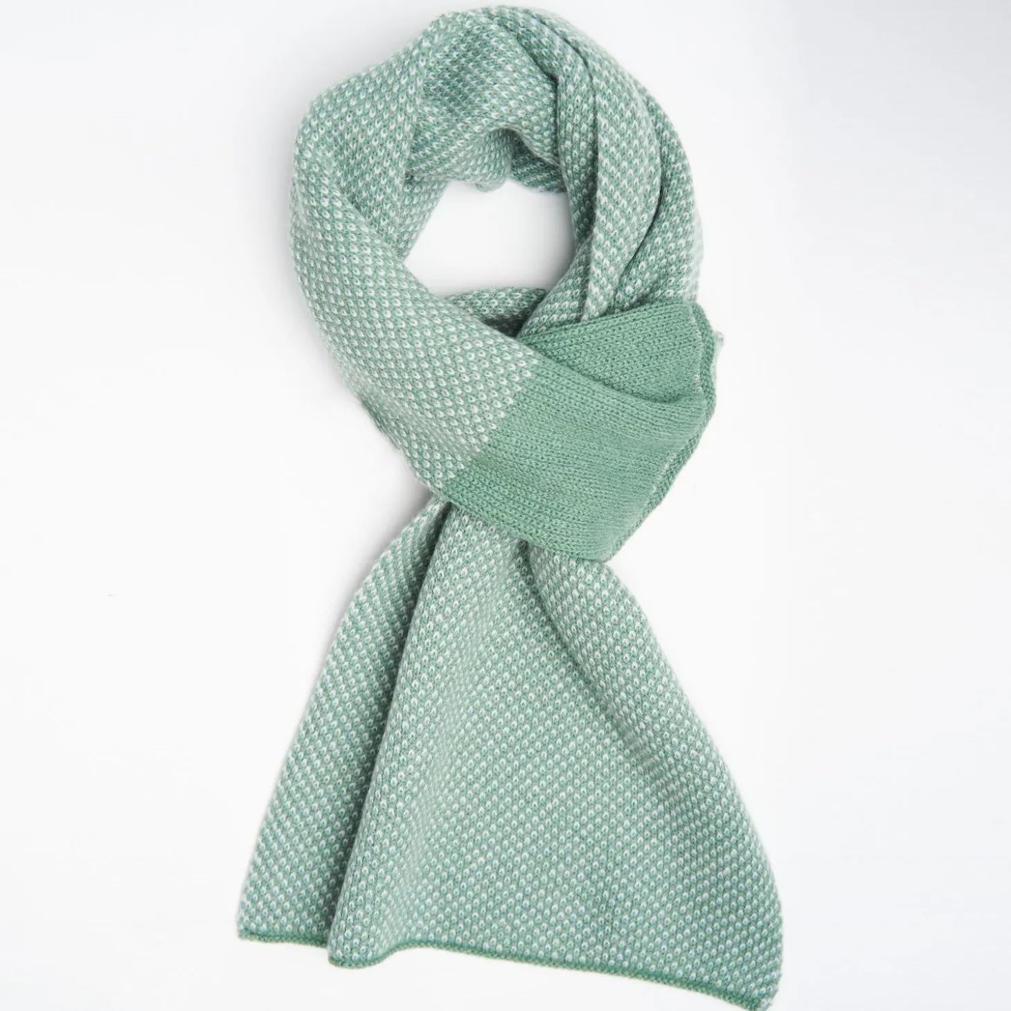 Light Green And Beige Cashmere Neck Warmer