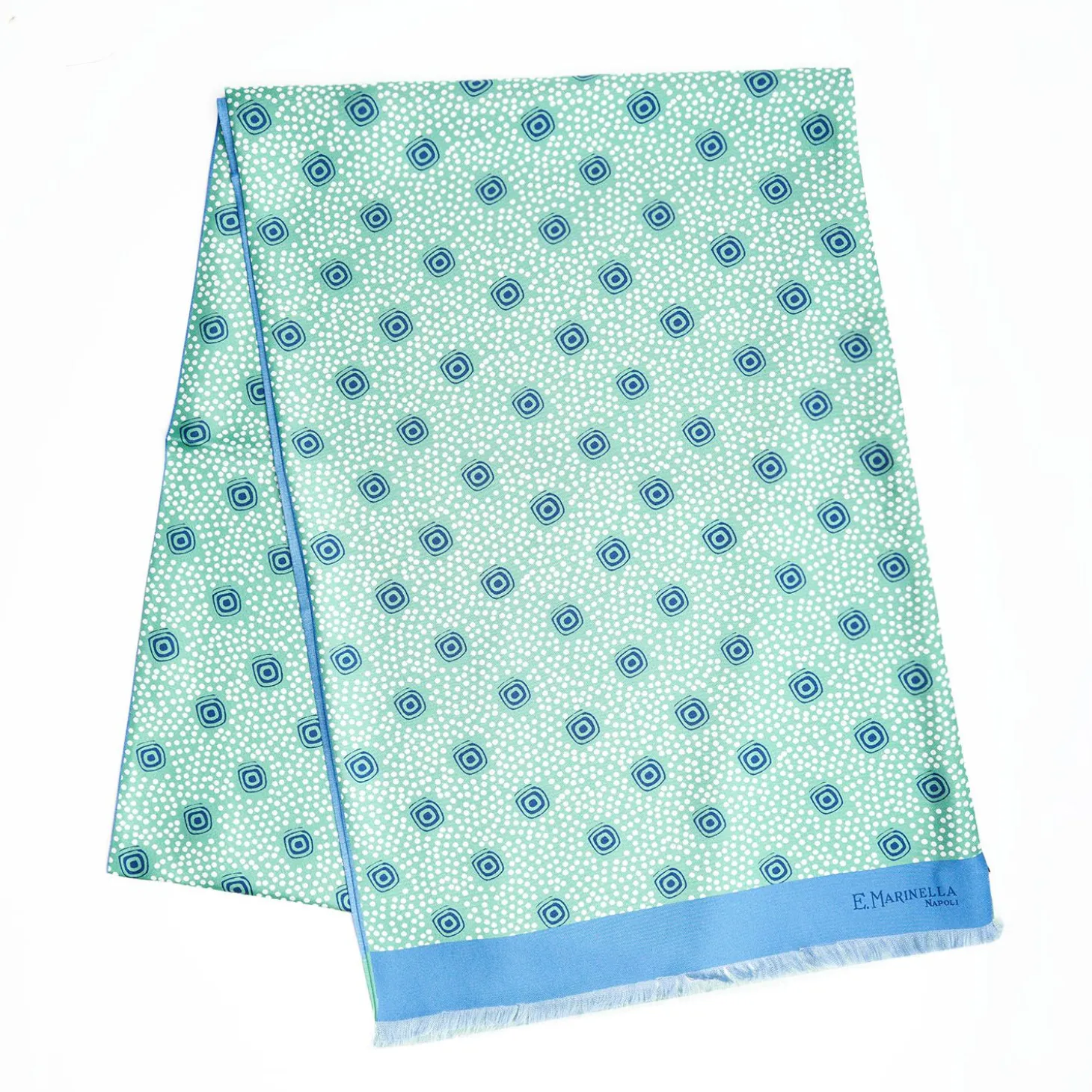 Light Green And Blue Double Silk Scarf