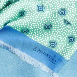 Light Green And Blue Double Silk Scarf