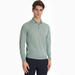 Light Green Cashmere And Silk Polo Shirt