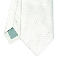 Light Green Cerimonial Silk Satin Tie Small Polka Dot Pattern