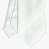 Light Green Cerimonial Silk Satin Tie Polka Dot Pattern