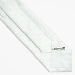Light Green Cerimonial Silk Satin Tie Polka Dot Pattern