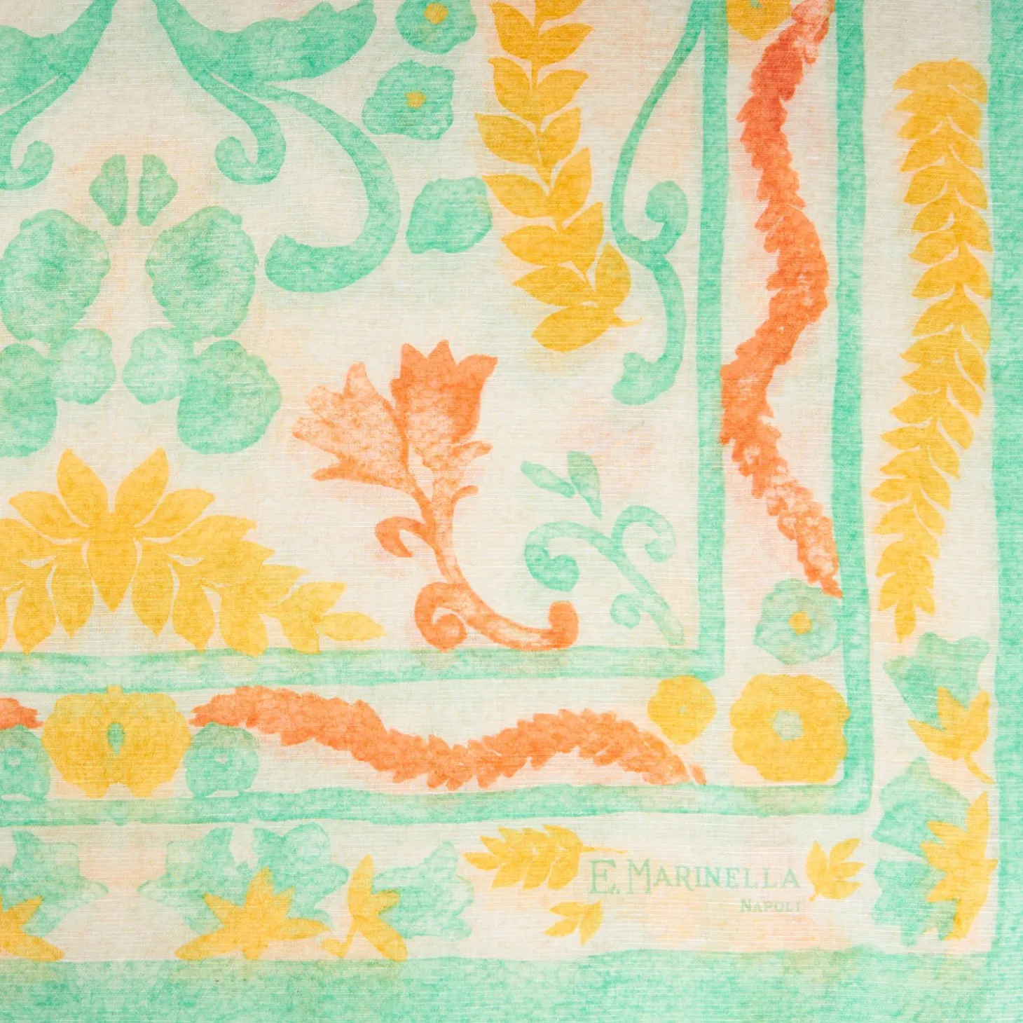 Light Green Cotton And Linen Scarf