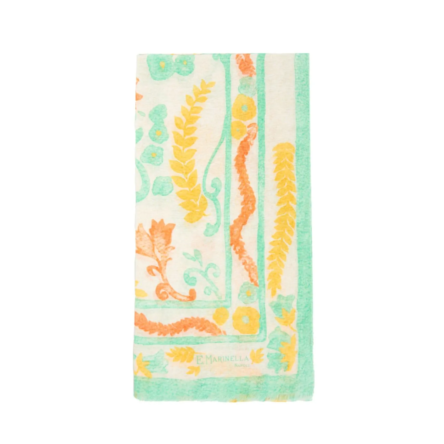 Light Green Cotton And Linen Scarf