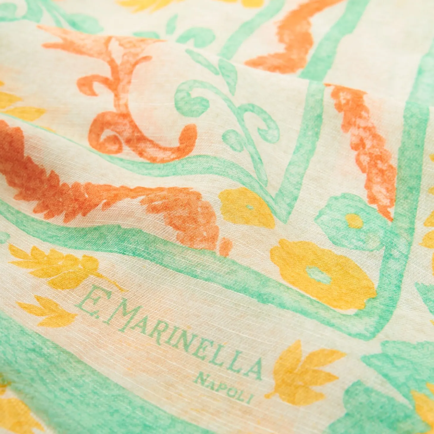 Light Green Cotton And Linen Scarf