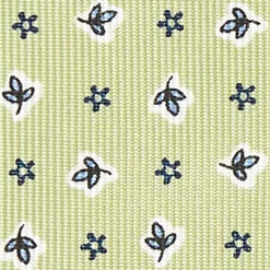 Light Green 9 Fold Sartorial Silk Tie - Small Flower Pattern