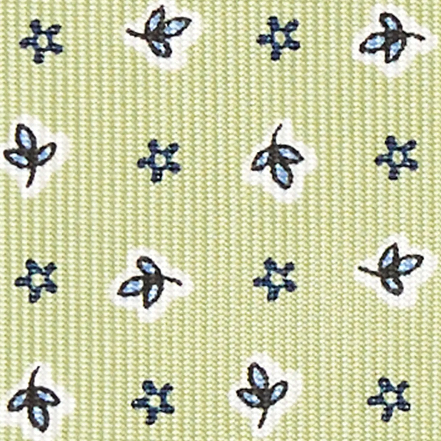 Light Green 9 Fold Sartorial Silk Tie - Small Flower Pattern