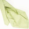 Light Green 7 Fold Sartorial Silk Tie - Small Flower Pattern