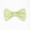 Light Green Pre-Knotted Bowtie - Small Geometric Pattern