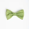 Light Green Pre-Knotted Silk Bowtie - Polka Dot Pattern