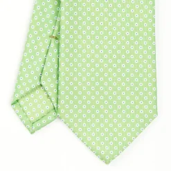 Light Green Sartorial Classic Silk Tie - Small Flower Pattern