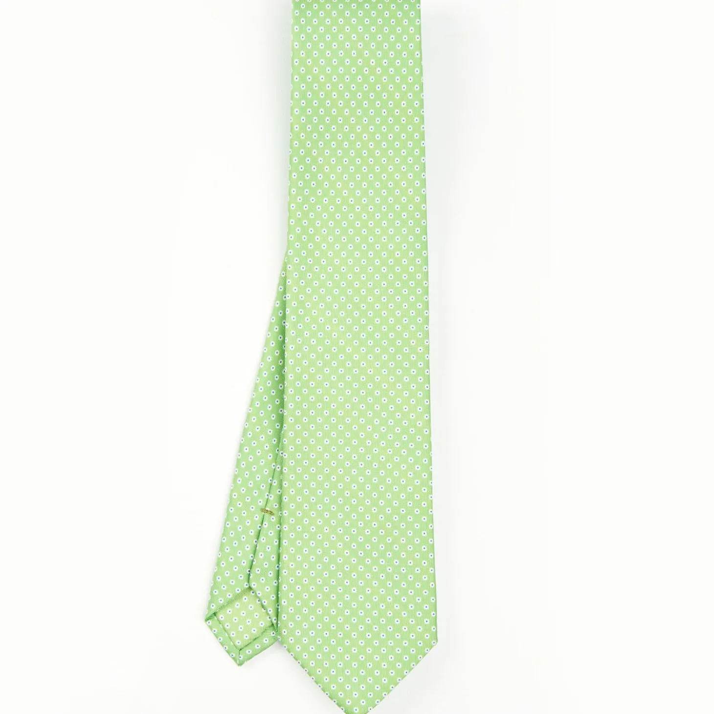 Light Green Sartorial Classic Silk Tie - Small Flower Pattern