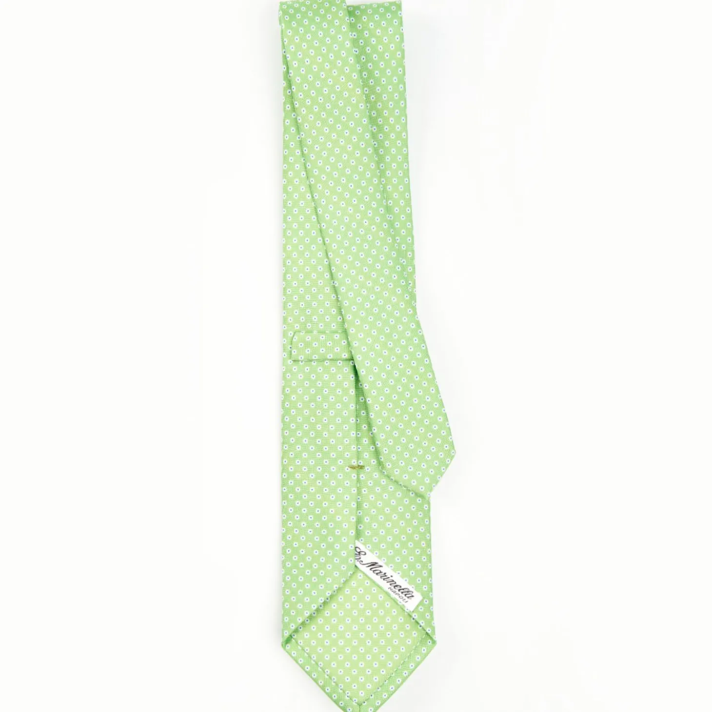 Light Green Sartorial Classic Silk Tie - Small Flower Pattern