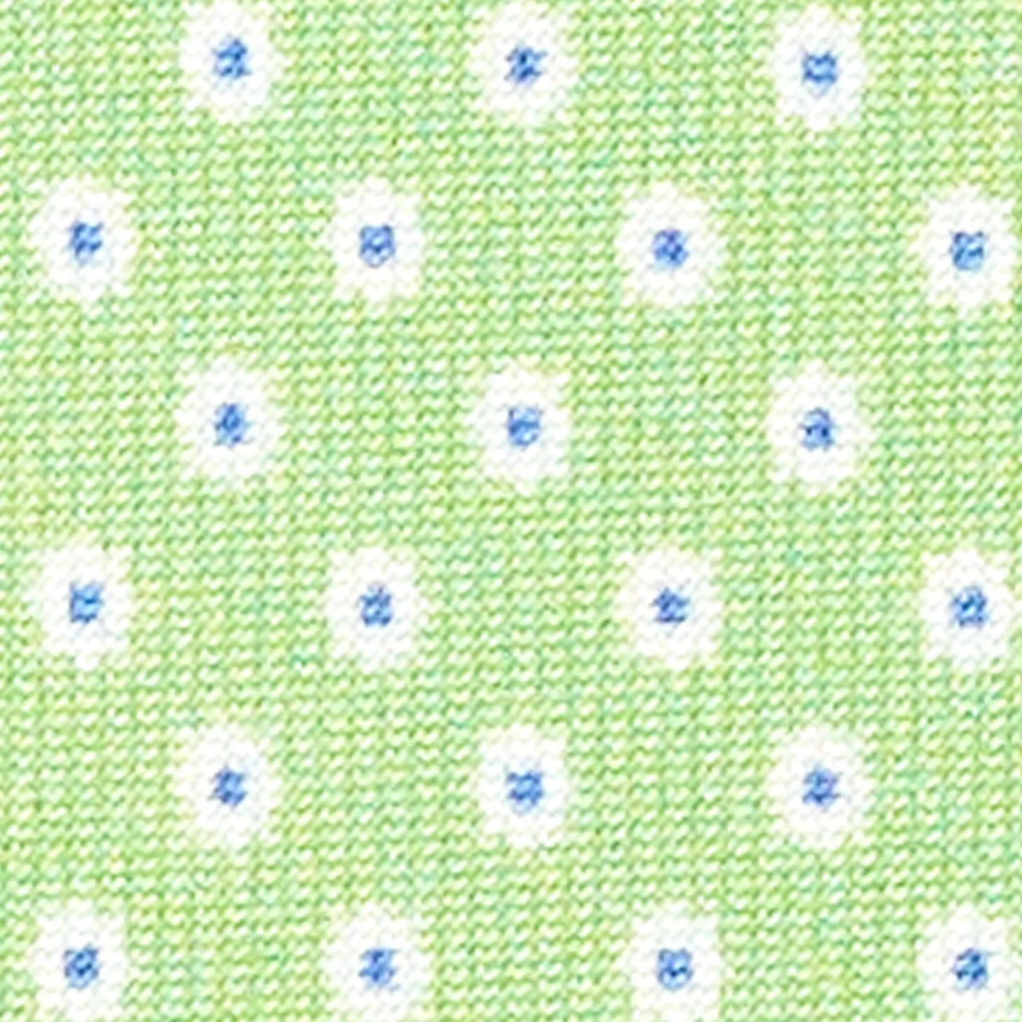 Light Green Sartorial Classic Silk Tie - Small Flower Pattern