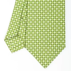 Light Green Sartorial Classic Silk Tie - Small Flower Pattern