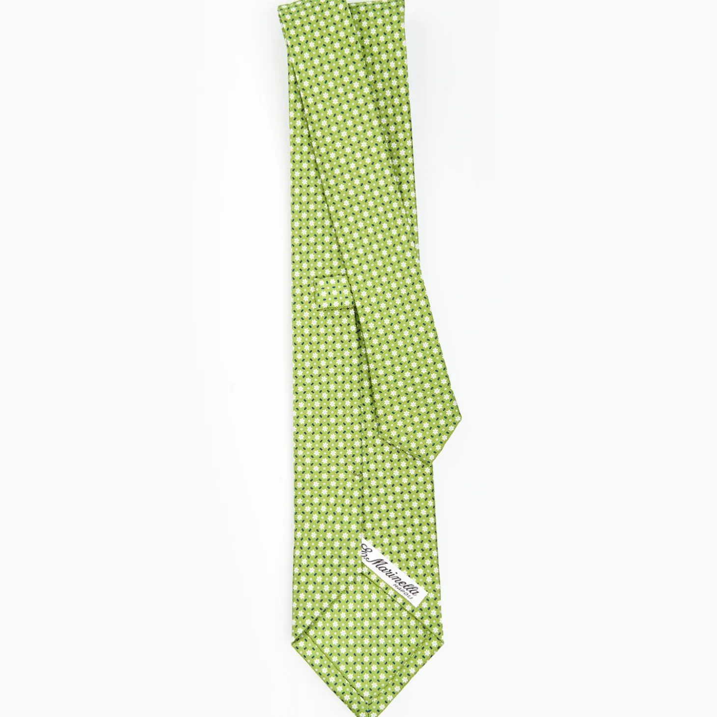 Light Green Sartorial Classic Silk Tie - Small Flower Pattern