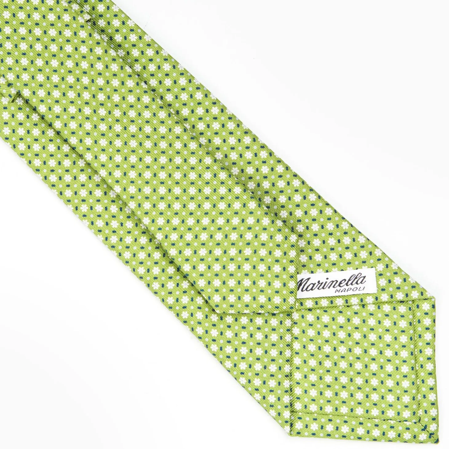 Light Green Sartorial Classic Silk Tie - Small Flower Pattern