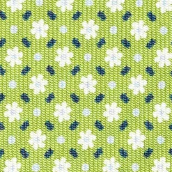 Light Green Sartorial Classic Silk Tie - Small Flower Pattern