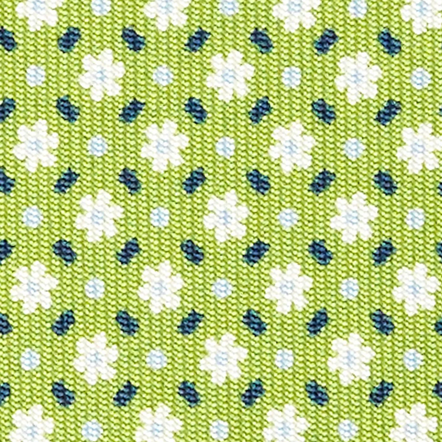 Light Green Sartorial Classic Silk Tie - Small Flower Pattern