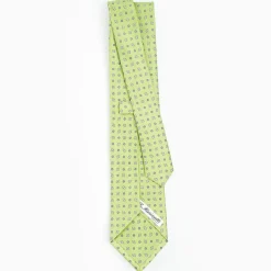 Light Green Sartorial Classic Silk Tie - Small Flower Pattern