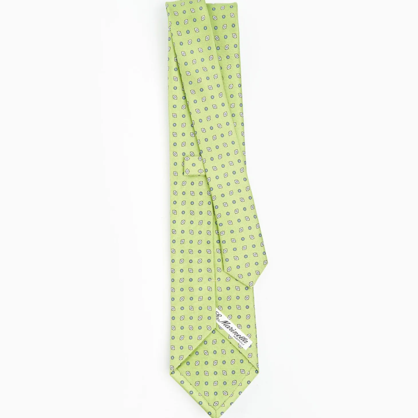 Light Green Sartorial Classic Silk Tie - Small Flower Pattern