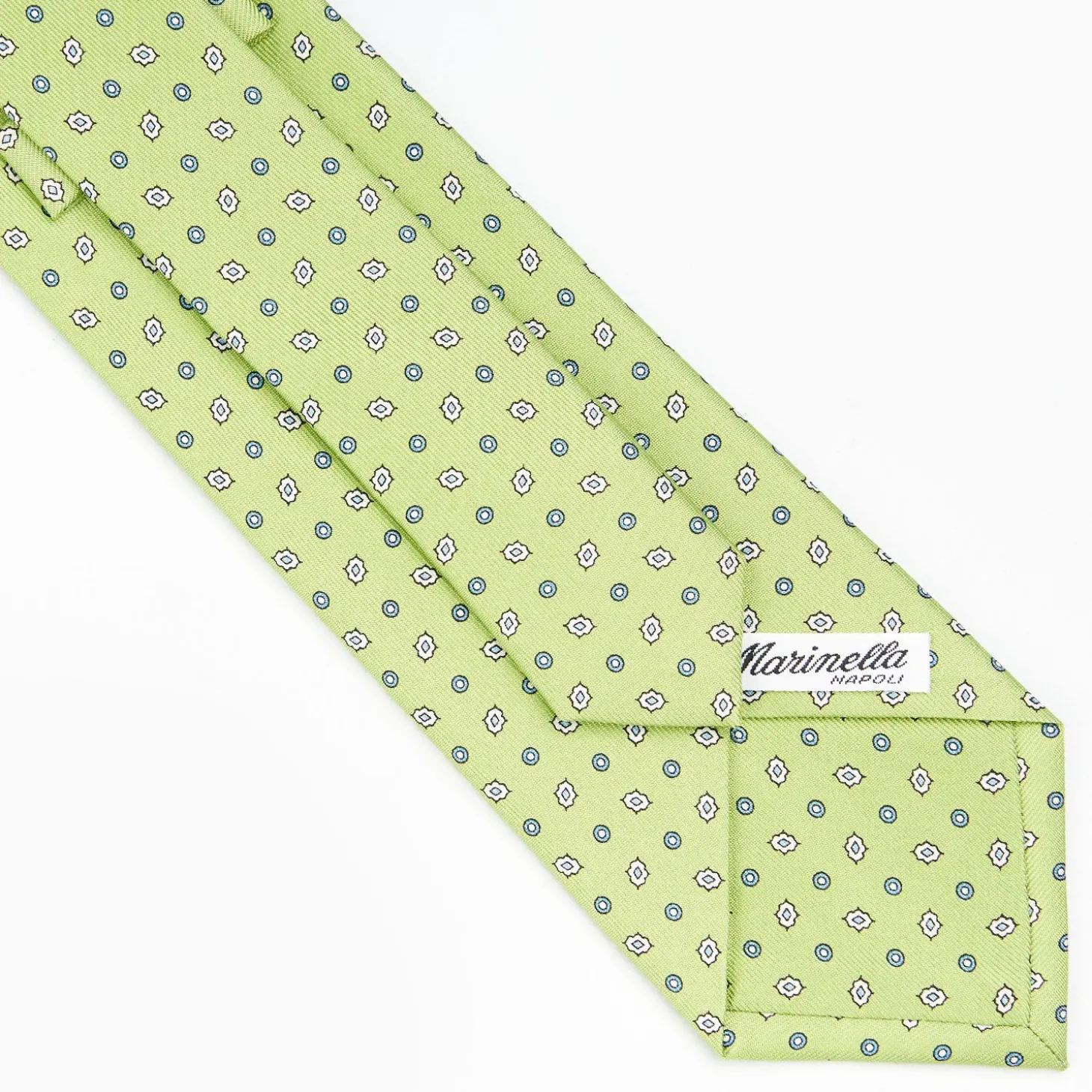 Light Green Sartorial Classic Silk Tie - Small Flower Pattern