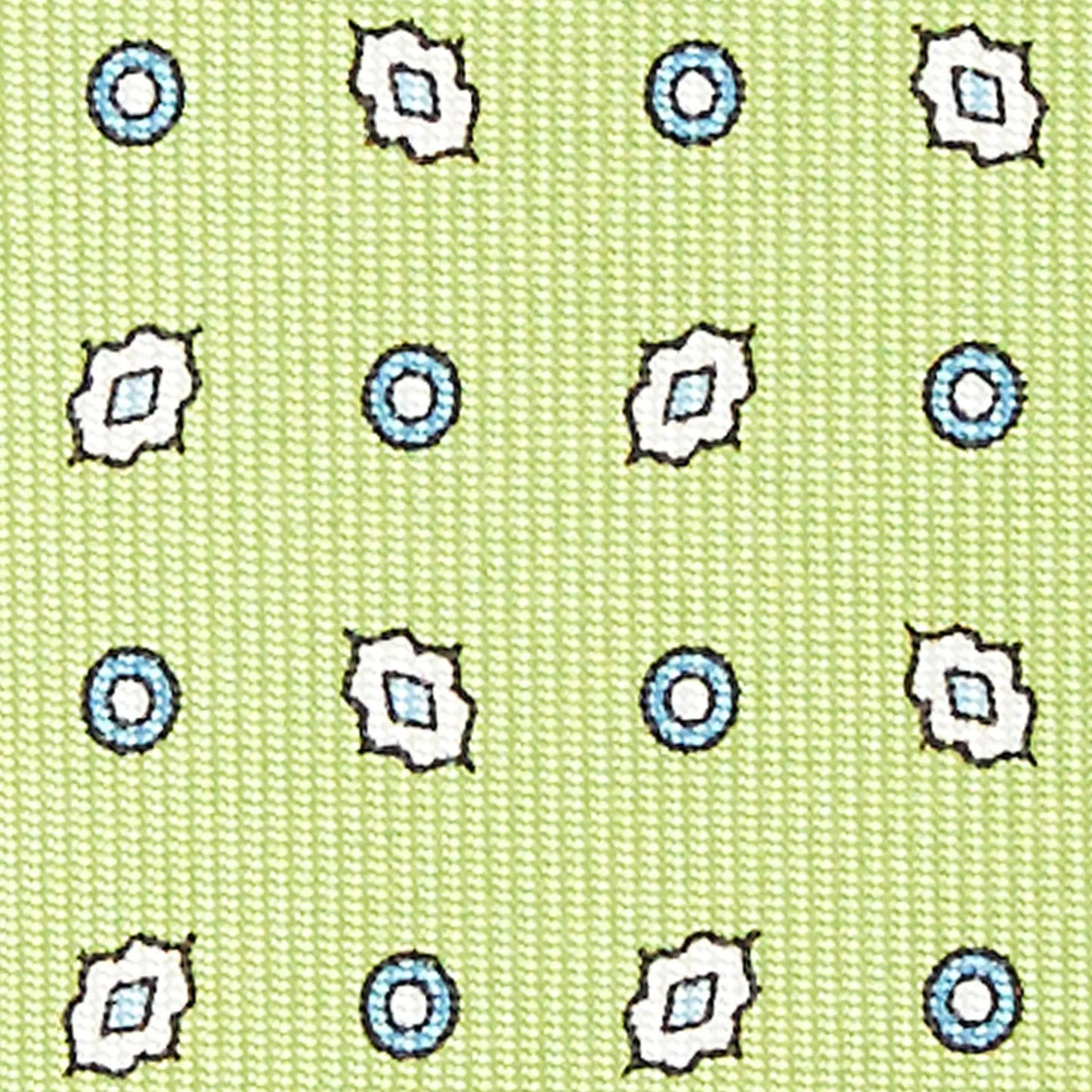 Light Green Sartorial Classic Silk Tie - Small Flower Pattern