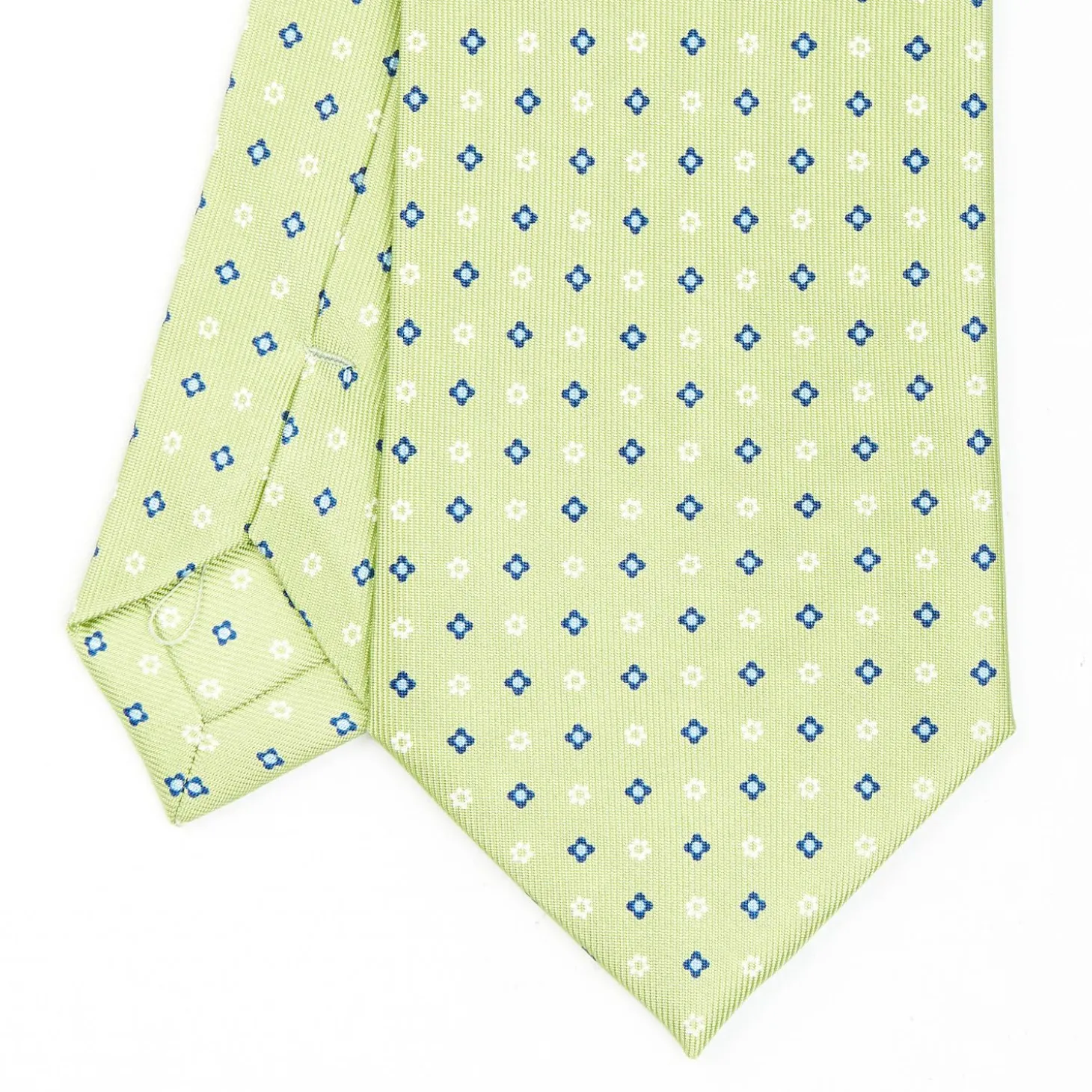Light Green Sartorial Classic Silk Tie - Small Flower Designs