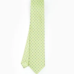 Light Green Sartorial Classic Silk Tie - Small Flower Designs