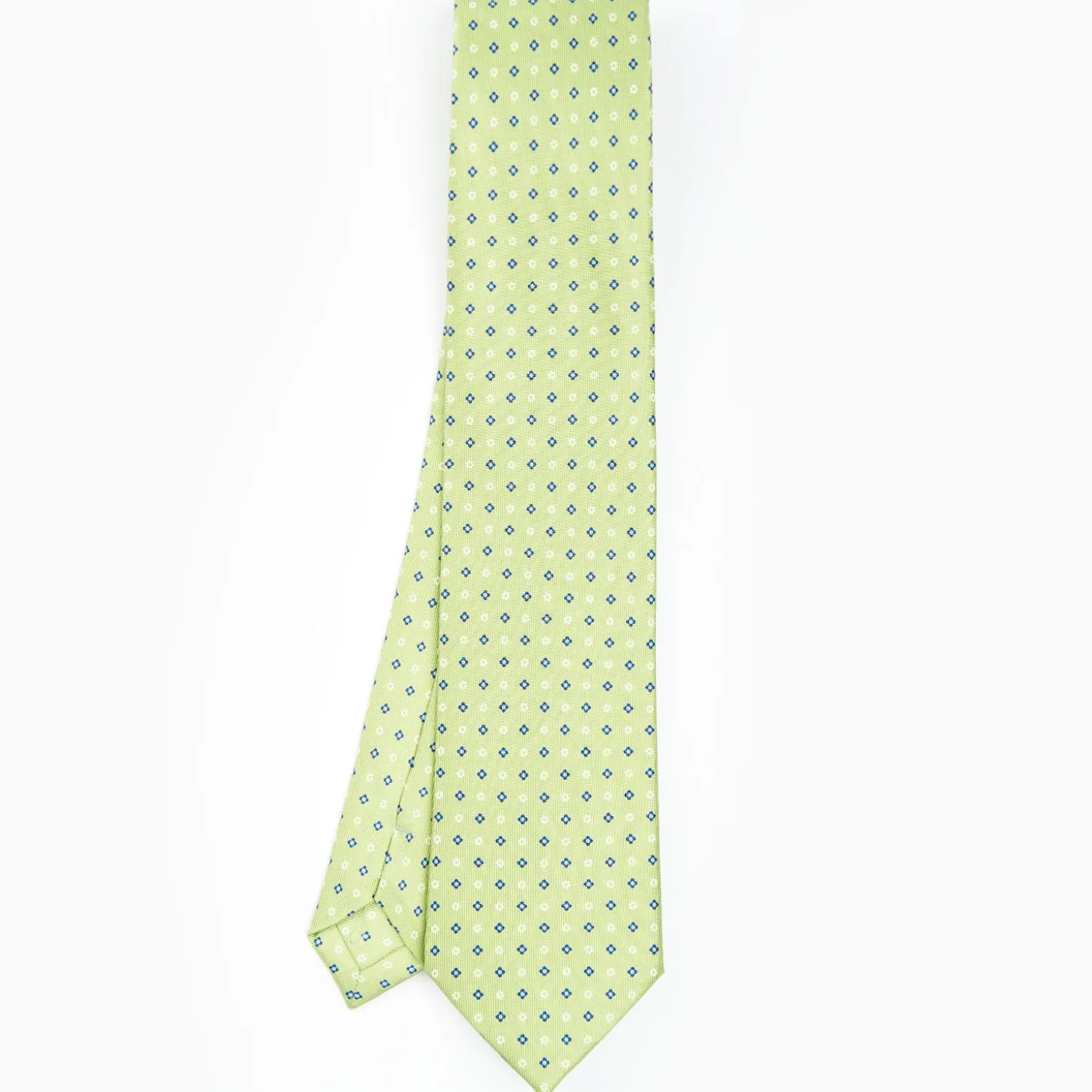 Light Green Sartorial Classic Silk Tie - Small Flower Designs