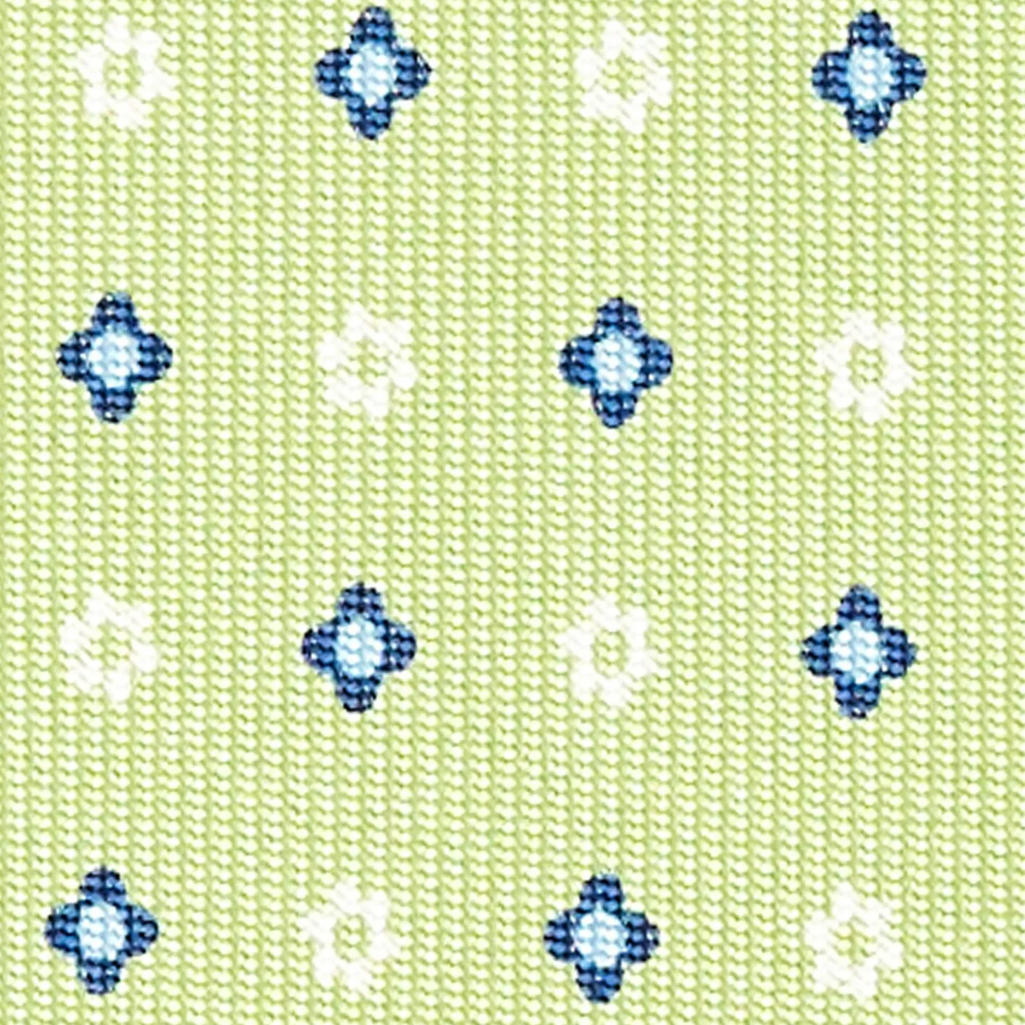 Light Green Sartorial Classic Silk Tie - Small Flower Designs