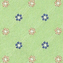 Light Green Sartorial Jacquard Silk Tie - Small Flower Designs