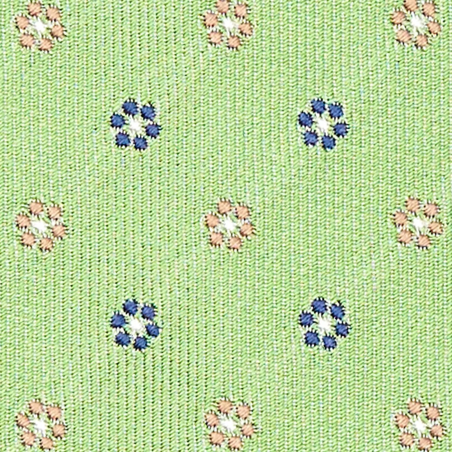 Light Green Sartorial Jacquard Silk Tie - Small Flower Designs