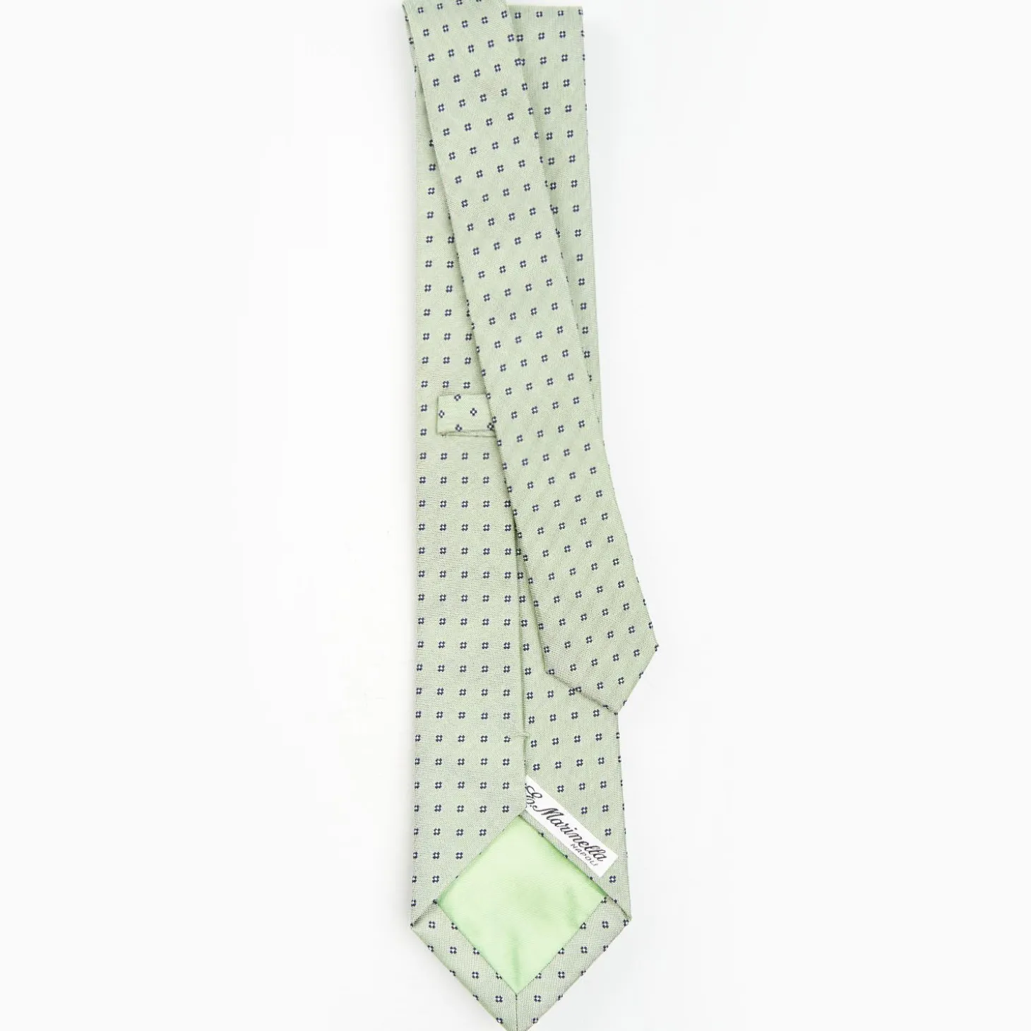 Light Green Sartorial Jacquard Silk Tie - Small Flower Designs