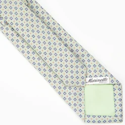 Light Green Sartorial Jacquard Silk Tie - Large Flower Pattern