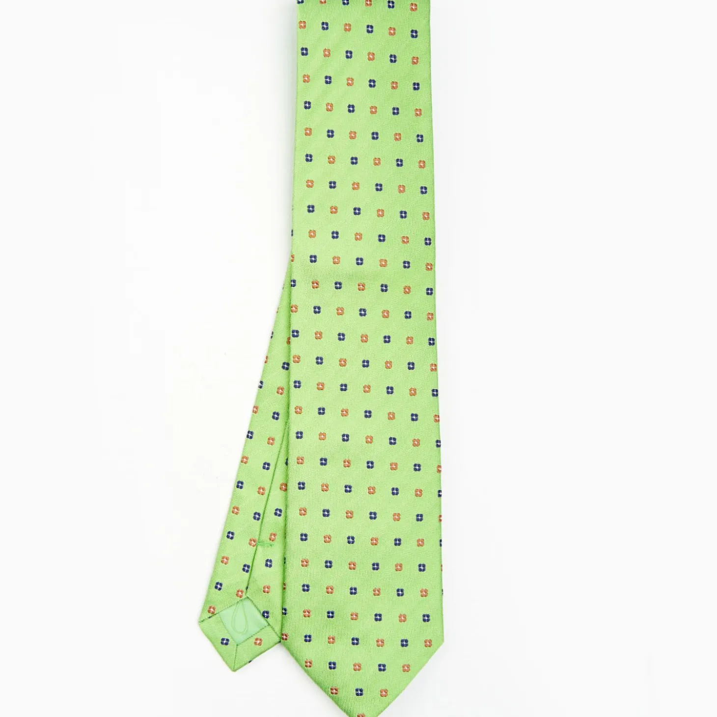 Light Green Sartorial Jacquard Silk Tie - Small Flower Designs