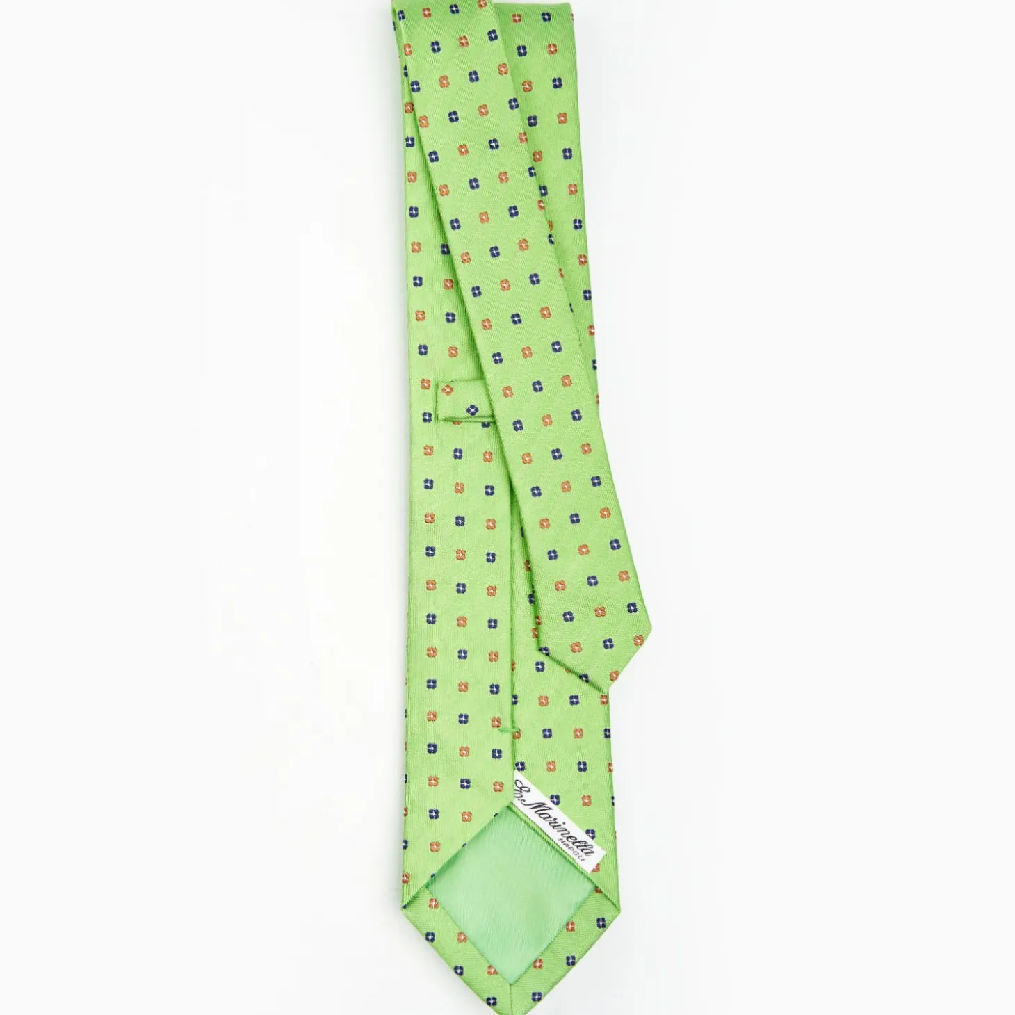 Light Green Sartorial Jacquard Silk Tie - Small Flower Designs