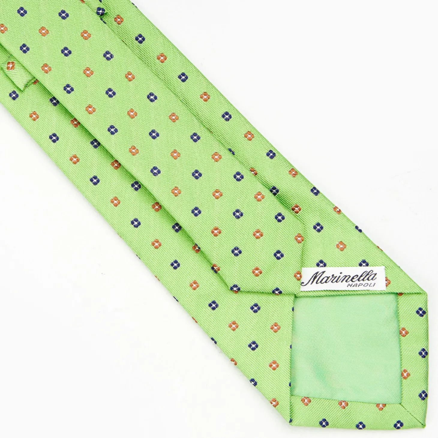 Light Green Sartorial Jacquard Silk Tie - Small Flower Designs
