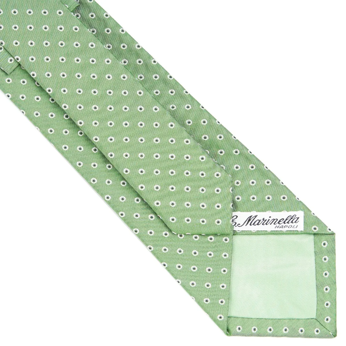 Light Green Sartorial Jacquard Silk Tie - Small Geometric Pattern