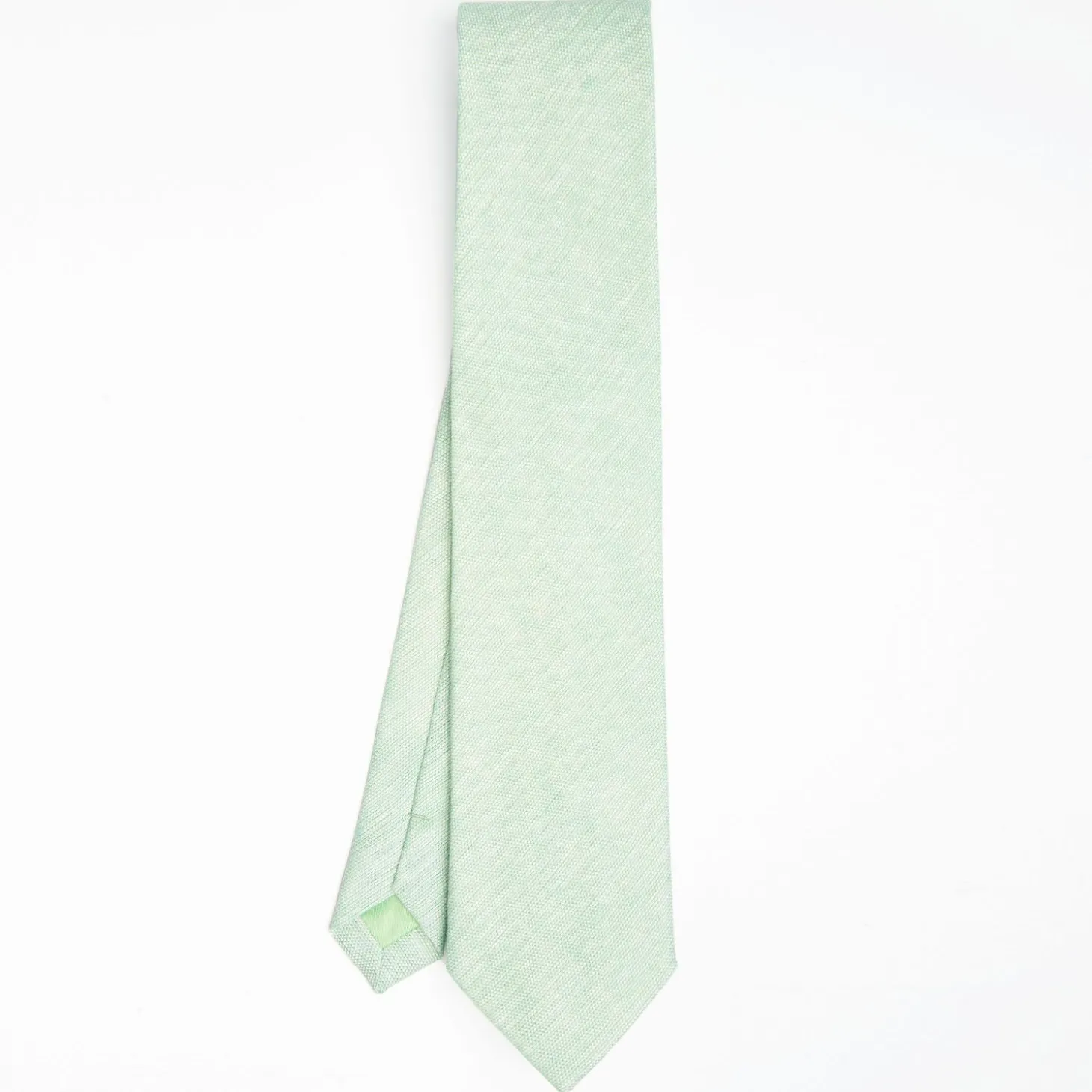 Light Green Sartorial Linen Tie Solid Color