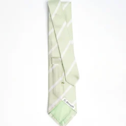 Light Green Sartorial Striped Silk Tie