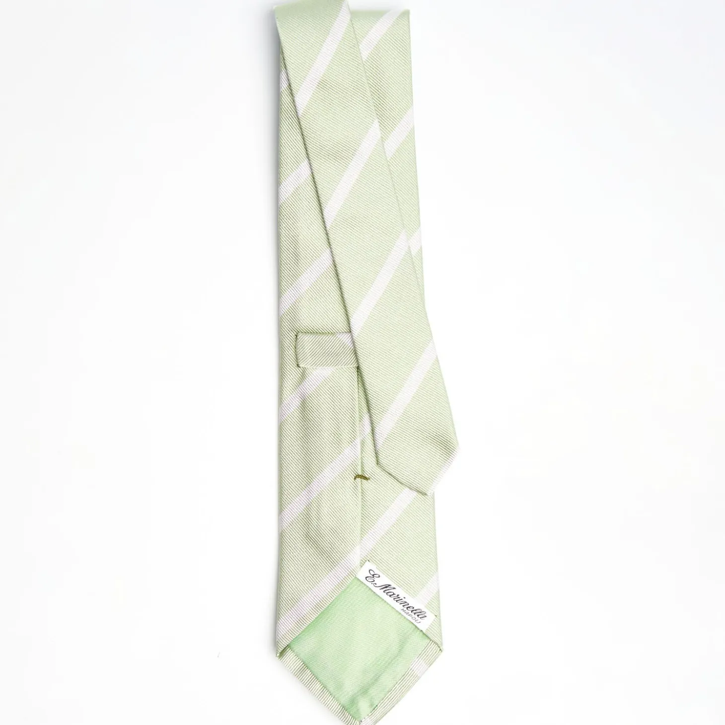Light Green Sartorial Striped Silk Tie