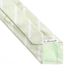 Light Green Sartorial Striped Silk Tie