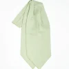 Light Green Silk Ascot Tie - Small Flower Designs