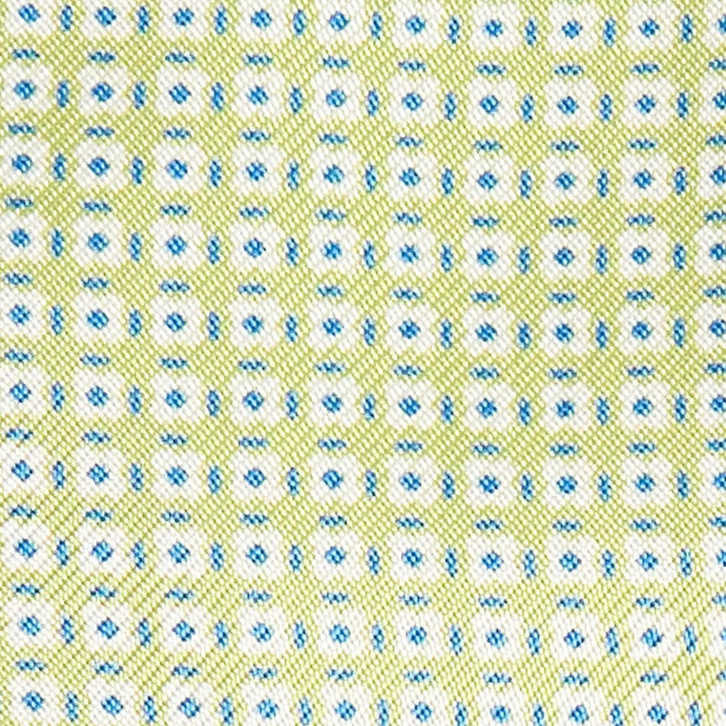 Light Green Silk Ascot Tie - Small Flower Designs