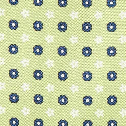 Light Green Silk Ascot Tie Small Flower Designs