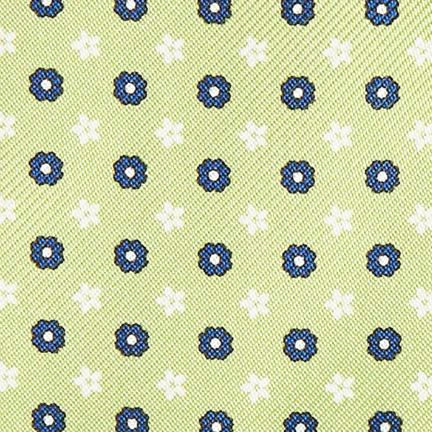 Light Green Silk Ascot Tie Small Flower Designs
