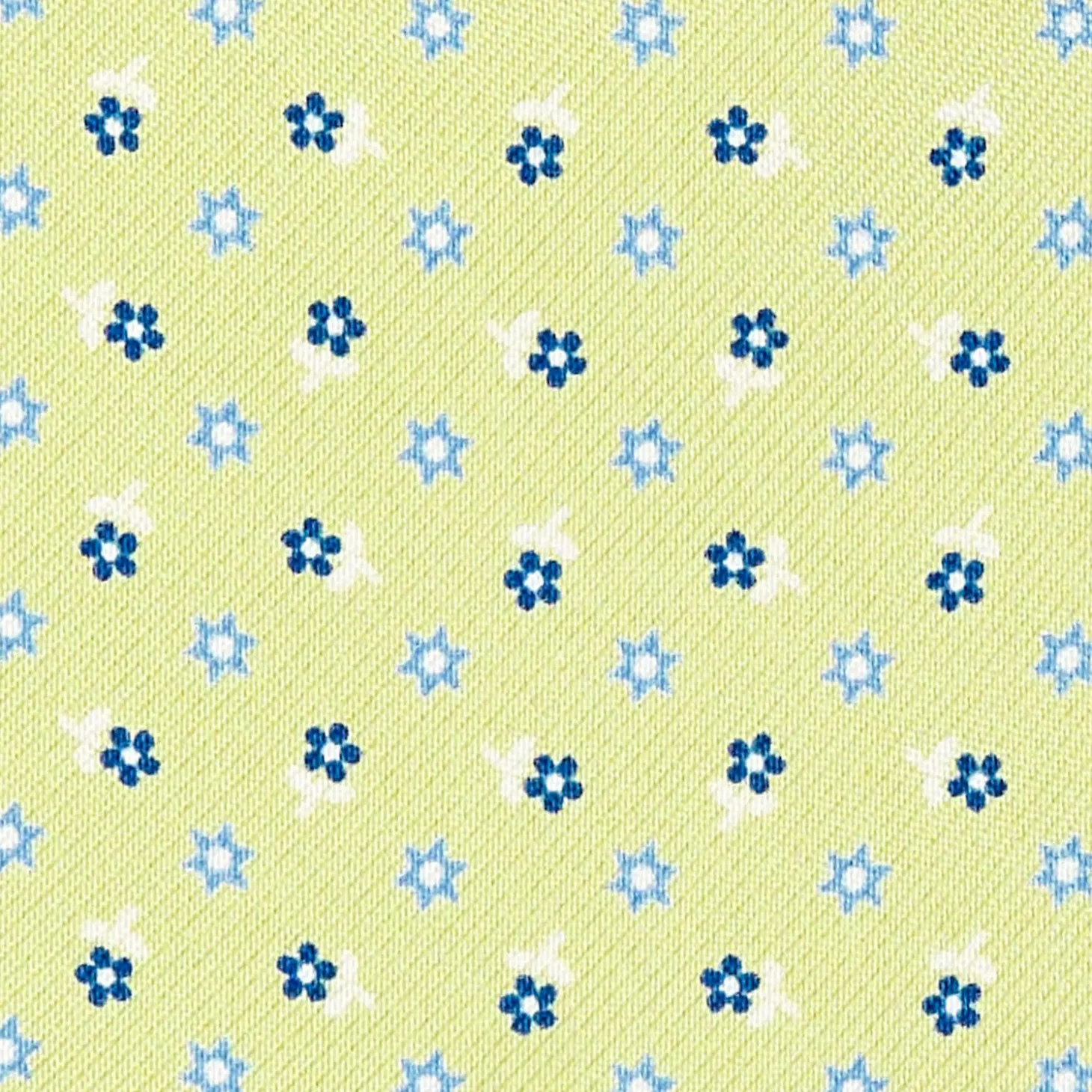 Light Green Silk Ascot Tie - Small Flower Designs