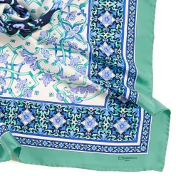Light Green Silk Scarf 90 - Mediterranean Vibes